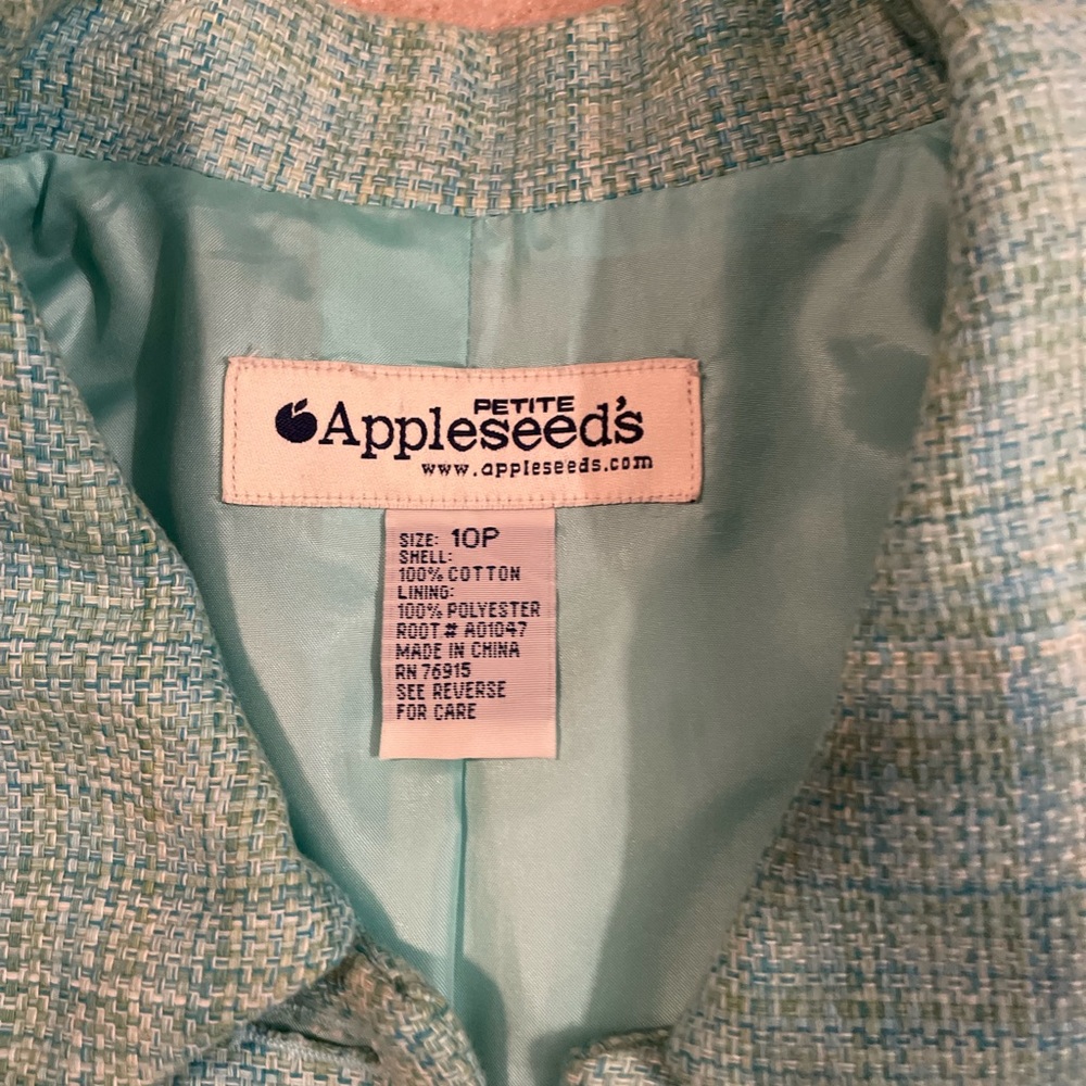 NWOT Appleseed’s - Women’s Petite Size 10P Blue & Green Blazer Jacket Coat - Picture 14 of 14